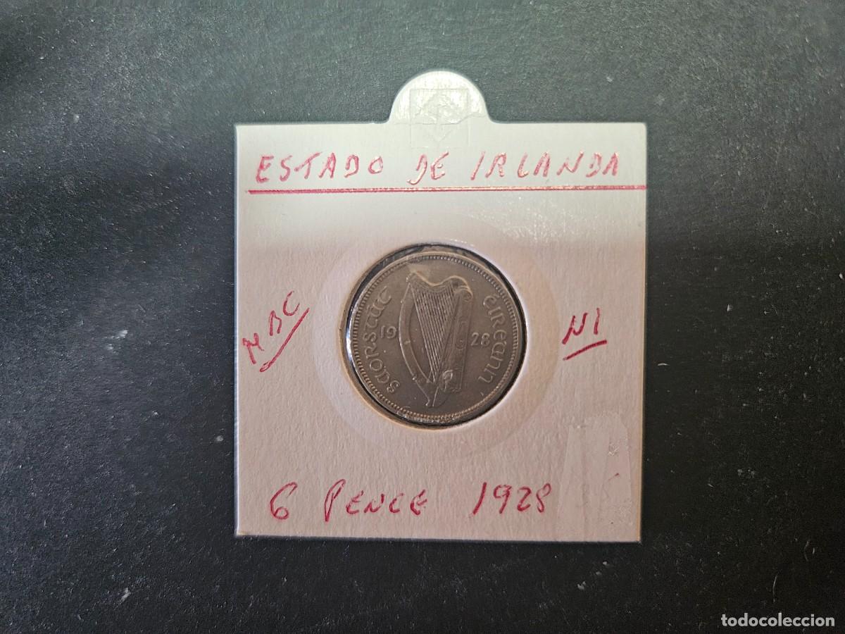 Monedas antiguas de Europa: IRLANDA 6 PENCE 1928 BC KM=5 (NIQUEL)
