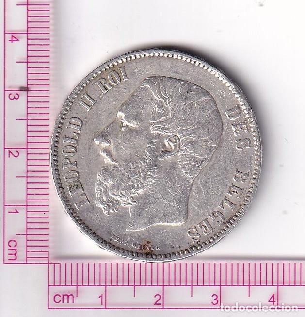 Monedas antiguas de Europa: CR5033 MONEDA BELGICA 5 FRANCOS LEOPOLDO II 1870 PLATA