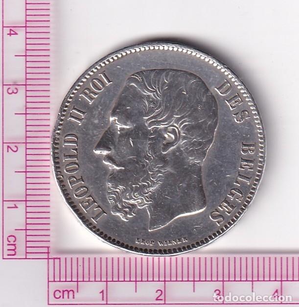 Monedas antiguas de Europa: CR5034 MONEDA BELGICA 5 FRANCOS LEOPOLDO II 1873 PLATA