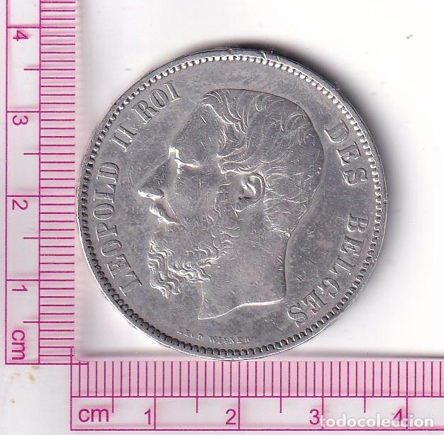 Monedas antiguas de Europa: CR5035 MONEDA BELGICA 5 FRANCOS LEOPOLDO II 1873 PLATA