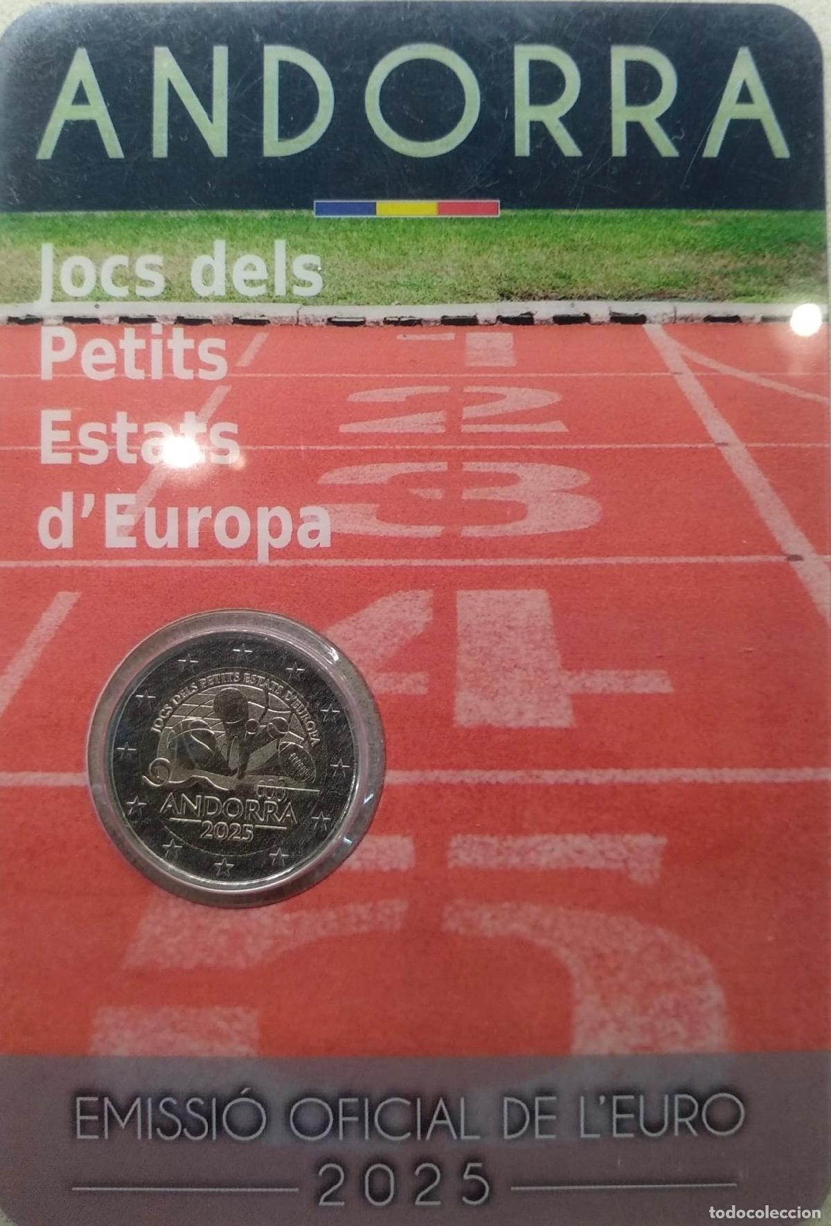 Monedas antiguas de Europa: HEUR0696 MONEDA ANDORRA 2 EUROS 2025 (Juegos de los peque&ntilde;os estados europeos) COIN CARD