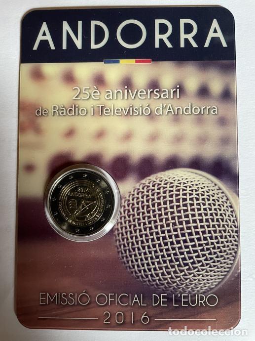 Monedas antiguas de Europa: HEUR0625 MONEDA ANDORRA 2 EUROS 2016 (Radio televisi&oacute;n de Andorra) COIN CARD
