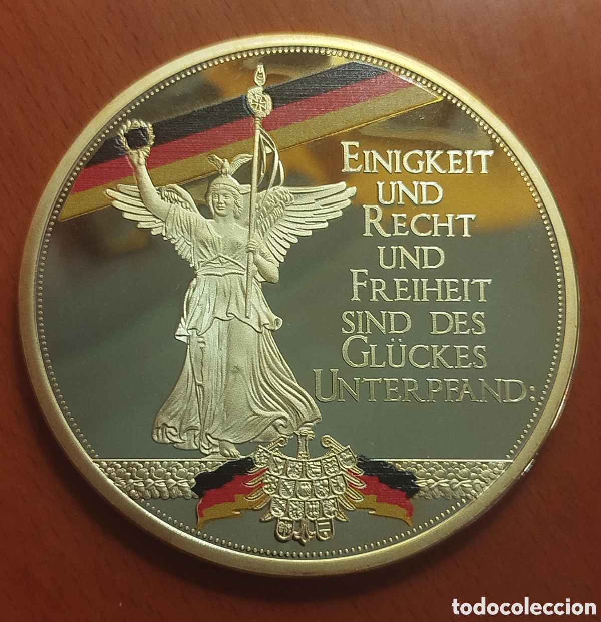 Monedas antiguas de Europa: Moneda Gigante Himno Nacional de Alemania Oro 24kt