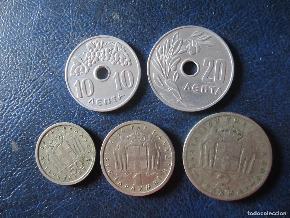 Monedas antiguas de Europa: Grecia Rey Pablo 10 20 50 lepta 1 & 2 Dracmas