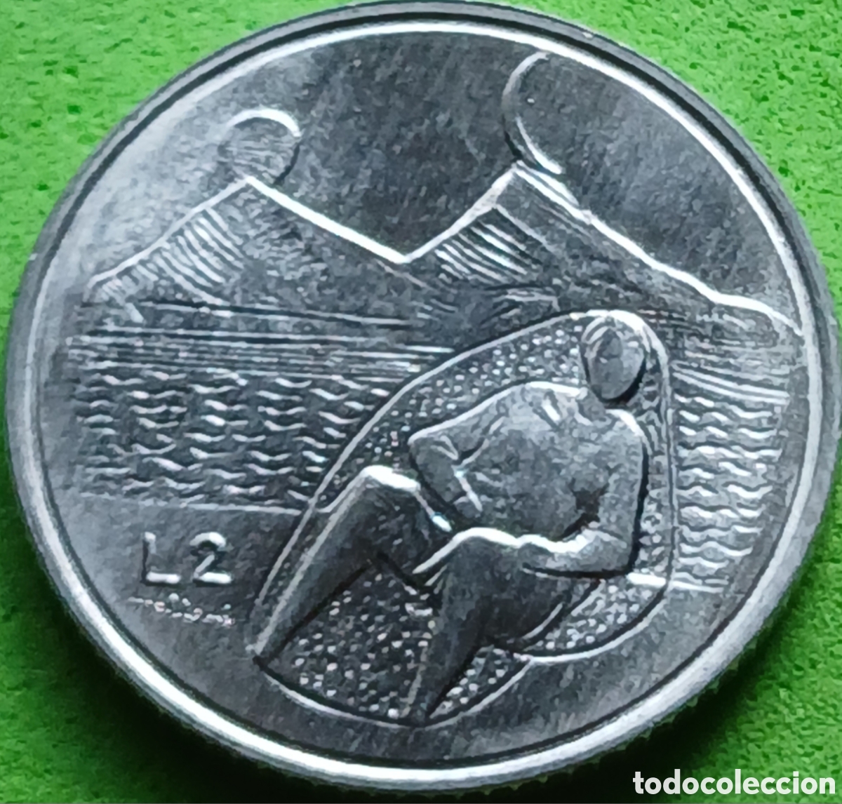 Monedas antiguas de Europa: San Marino 2 liras 1976 km#52 Rep&uacute;blica