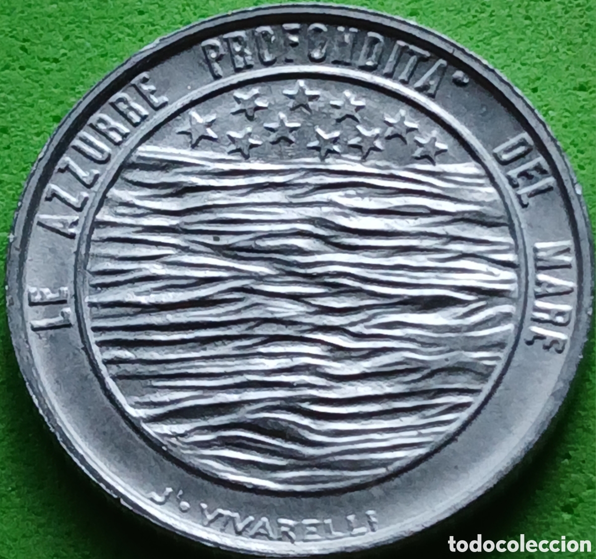Monedas antiguas de Europa: San Marino 2 liras 1977 km#64 Ecolog&iacute;a