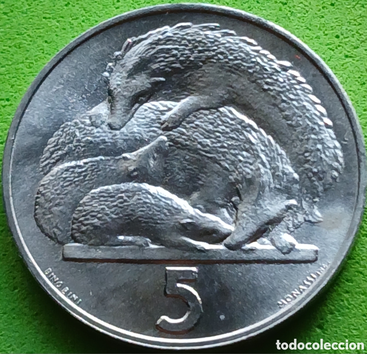 Monedas antiguas de Europa: San Marino 5 liras 1975 km#42 Amor universo animal
