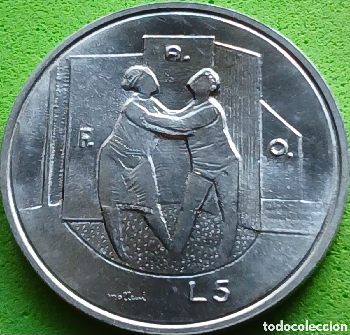 Monedas antiguas de Europa: San Marino 5 liras 1976 km#53 Rep&uacute;blica