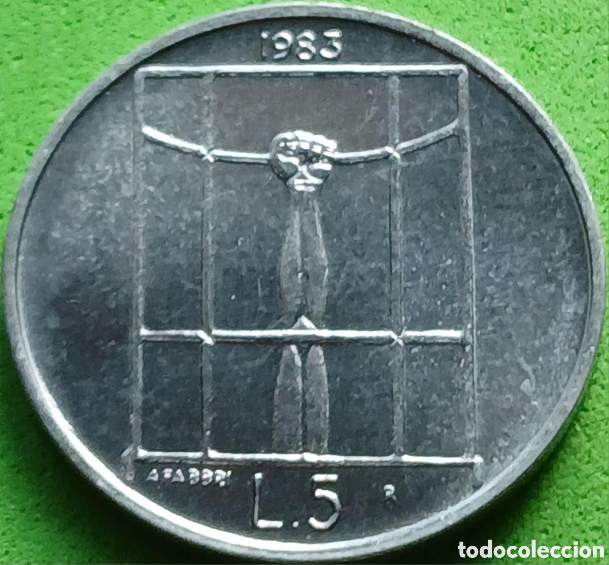 Monedas antiguas de Europa: San Marino 5 liras 1983 km#147 Amenaza Nuclear