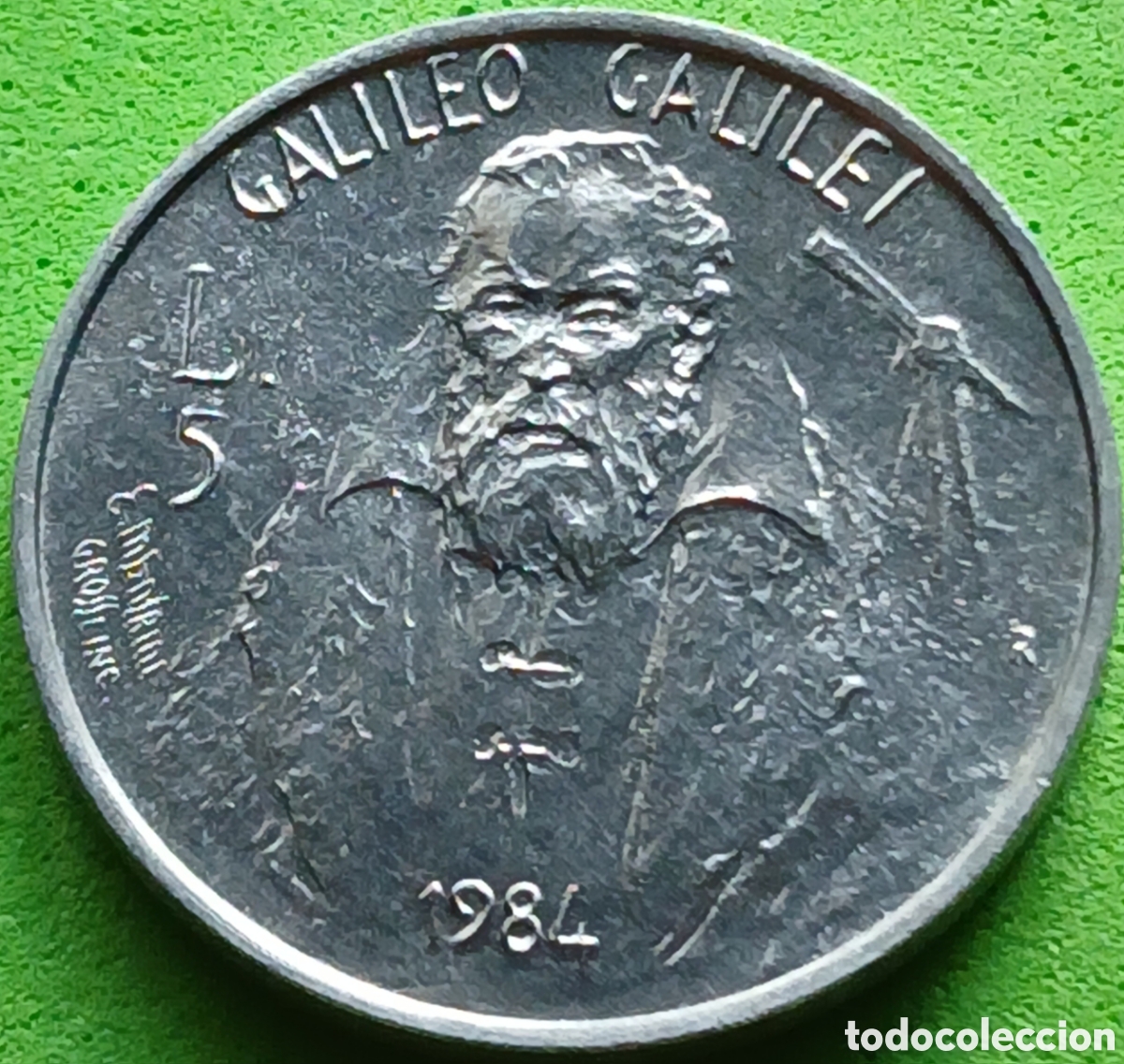 Monedas antiguas de Europa: San Marino 5 liras 1984 km#161 Cient&iacute;ficos