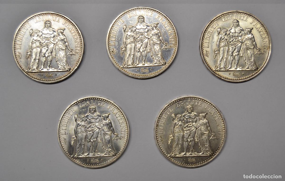 Monedas antiguas de Europa: FRANCIA - LOTE 5 MONEDAS 10 FRACOS DISTINTOS A&Ntilde;OS - PLATA - LOTE 5739