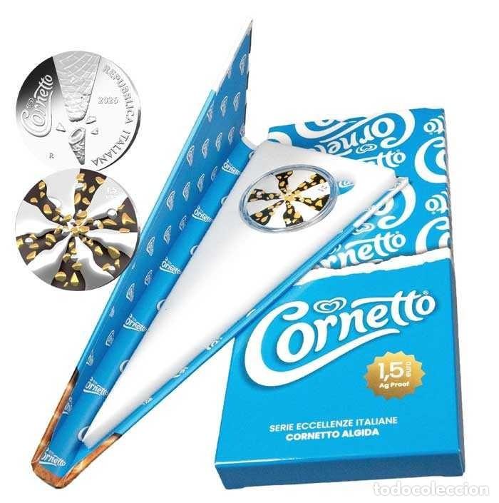 Monedas antiguas de Europa: ITALIA 1,5 euros 2026 CORNETTO - 1 onza plata - multicolor