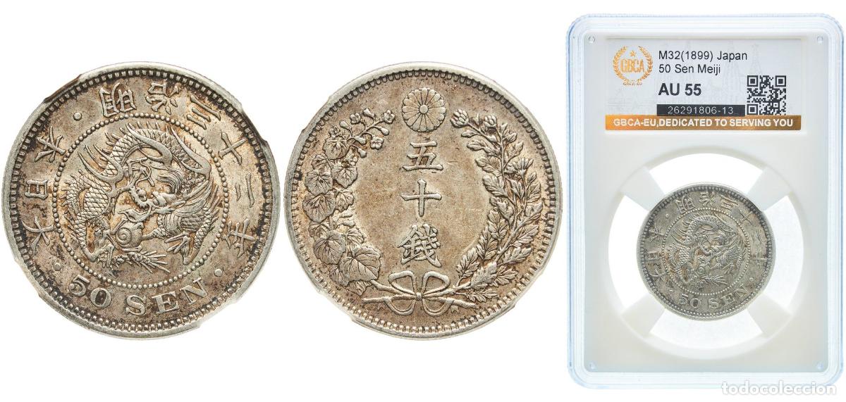 Monedas antiguas de Europa: 50 Sen - Meiji M32 (1899) 年二十三治明
