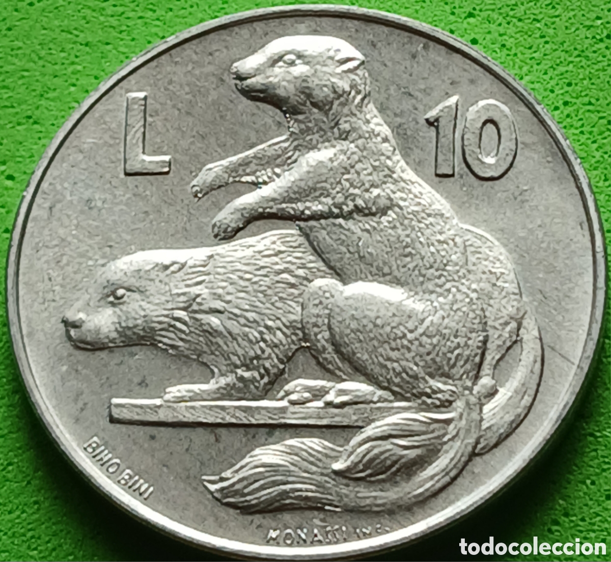 Monedas antiguas de Europa: San Marino 10 liras 1975 km#43 Amor universo animal