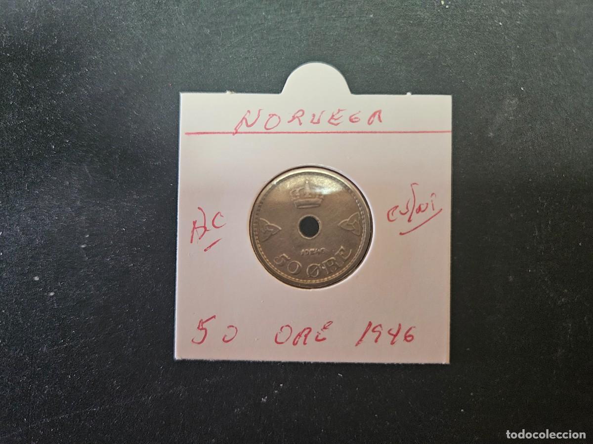 Monedas antiguas de Europa: NORUEGA 50 ORE 1946 BC KM=386 (CUPRONIQUEL)