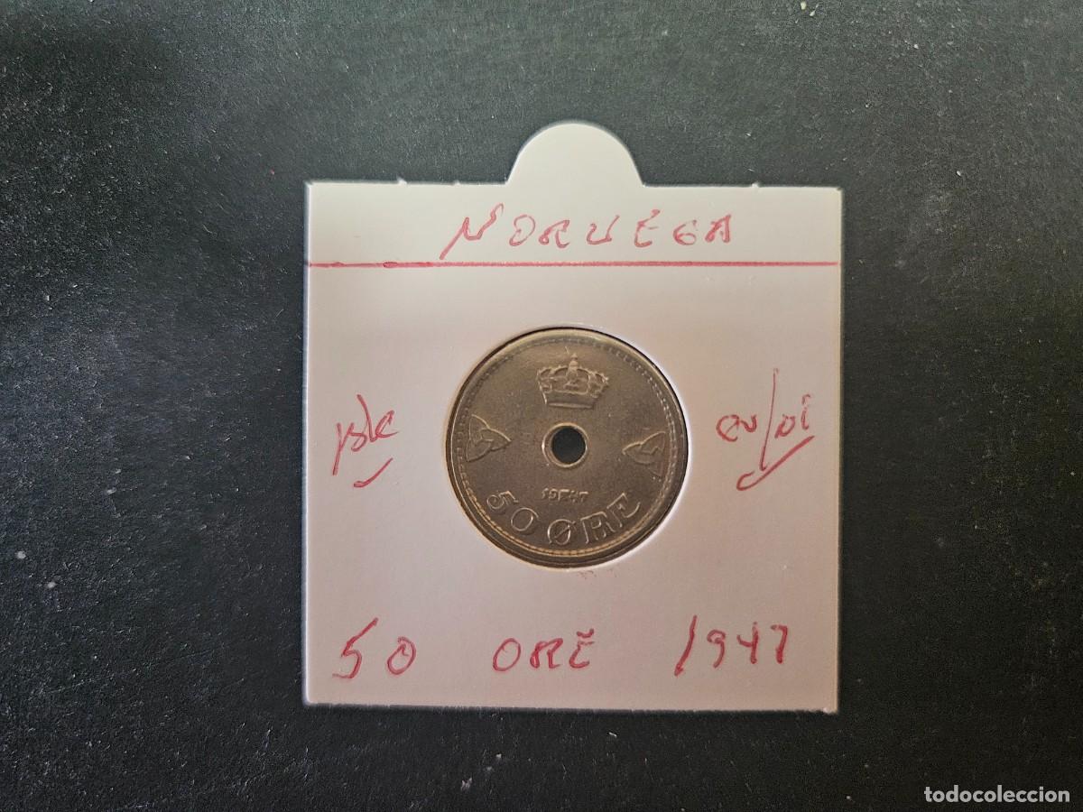 Monedas antiguas de Europa: NORUEGA 50 ORE 1947 BC KM=386 (CUPRONIQUEL)