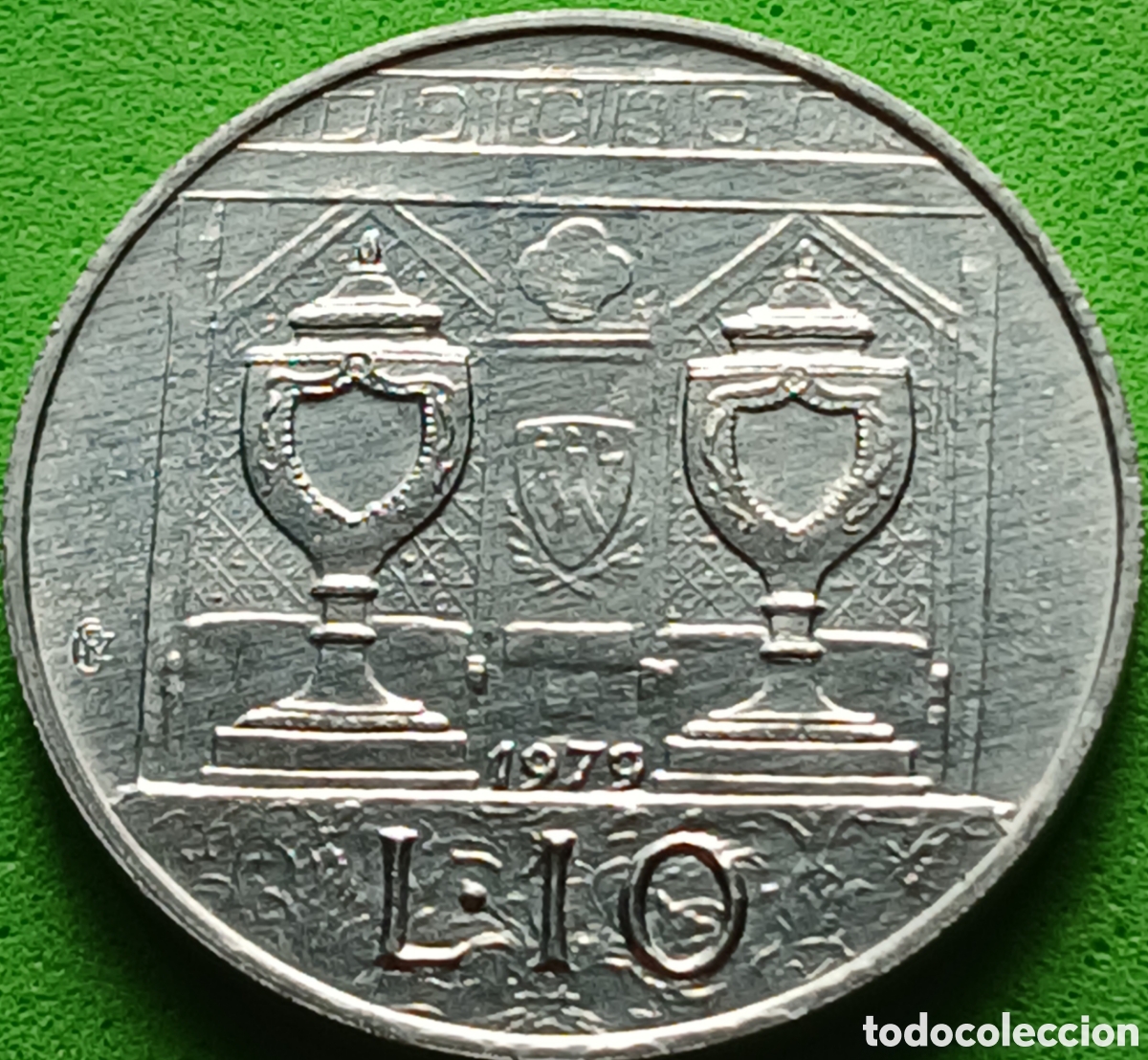 Monedas antiguas de Europa: San Marino 10 liras 1979 km#92 &Oacute;rganos institucionales del estado