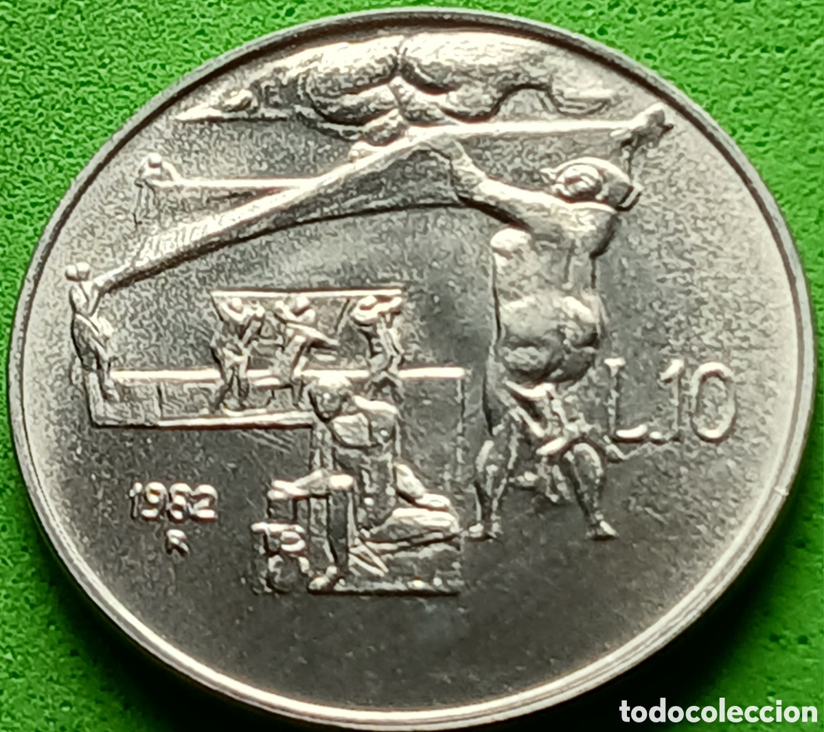 Monedas antiguas de Europa: San Marino 10 liras 1982 km#134 Logros Sociales