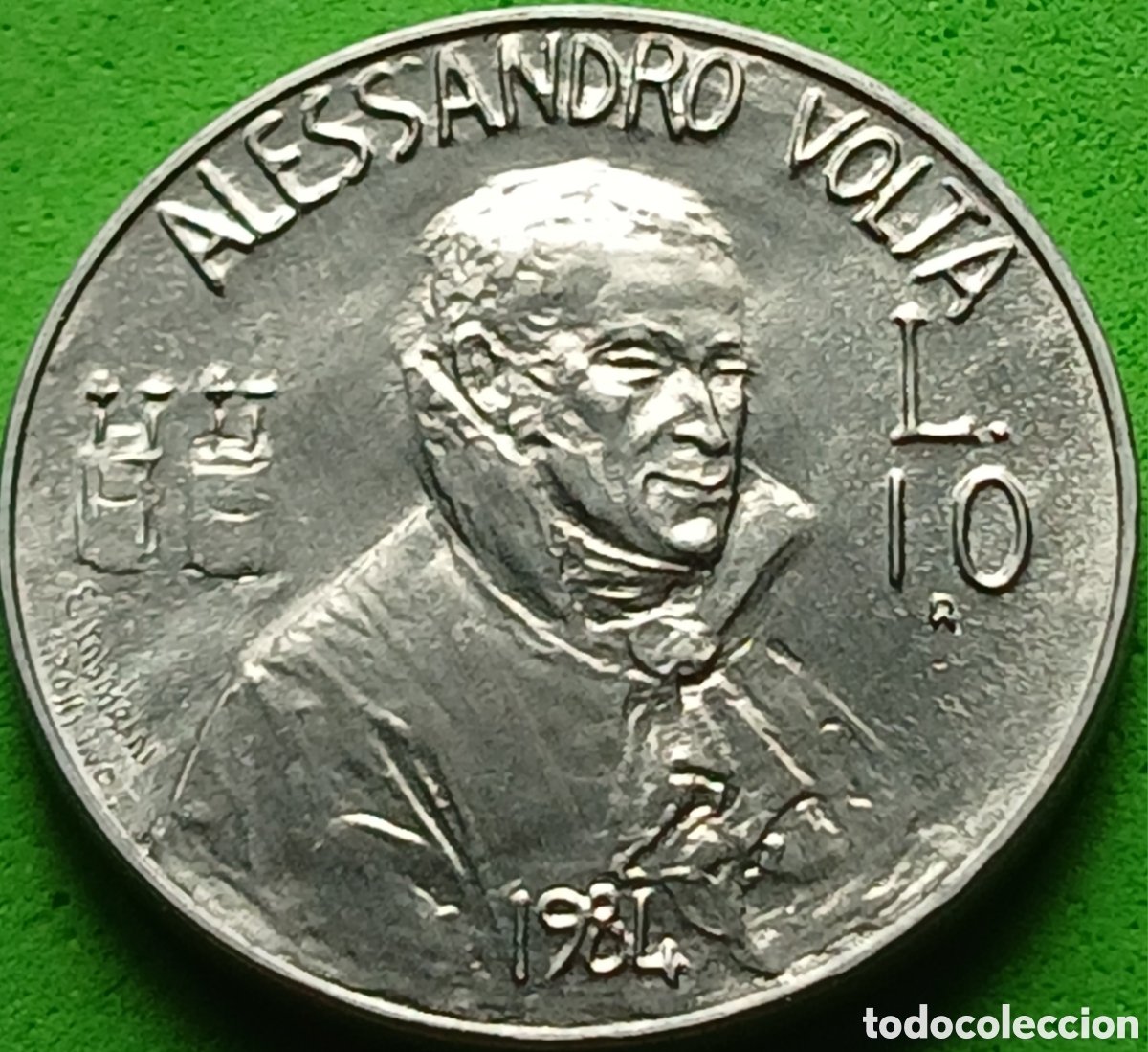 Monedas antiguas de Europa: San Marino 10 liras 1984 km#162 Cient&iacute;ficos