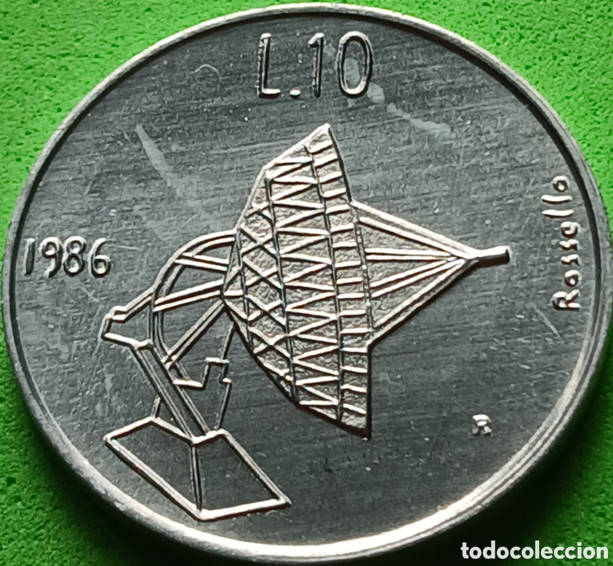Monedas antiguas de Europa: San Marino 10 liras 1986 km#190 Evoluci&oacute;n de la Tecnolog&iacute;a