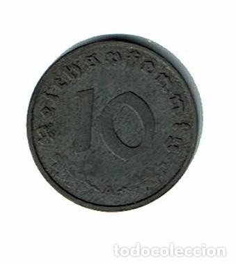 Monedas antiguas de Europa: ALEMANIA 10 PFENNIG GOBIERNO NAZI 1942 CECA A - reichspfennig ZINC - ESV&Aacute;STICA - 2&ordf; GUERRA MUNDIAL