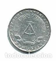 Monedas antiguas de Europa: ALEMANIA 5 PFENNIG 1972 A ALEMANIA REPUBLICA DEMOCRATICA DDR - MONEDA DEL TEL&Oacute;N DE ACERO COMUNISTA