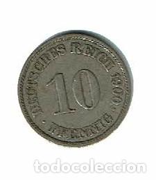 Monedas antiguas de Europa: ALEMANIA 10 PFENNIG 1900 A - 2&ordm; Imperio, Segundo Reich -Era Guillermina K&aacute;iser GUILLERMO II