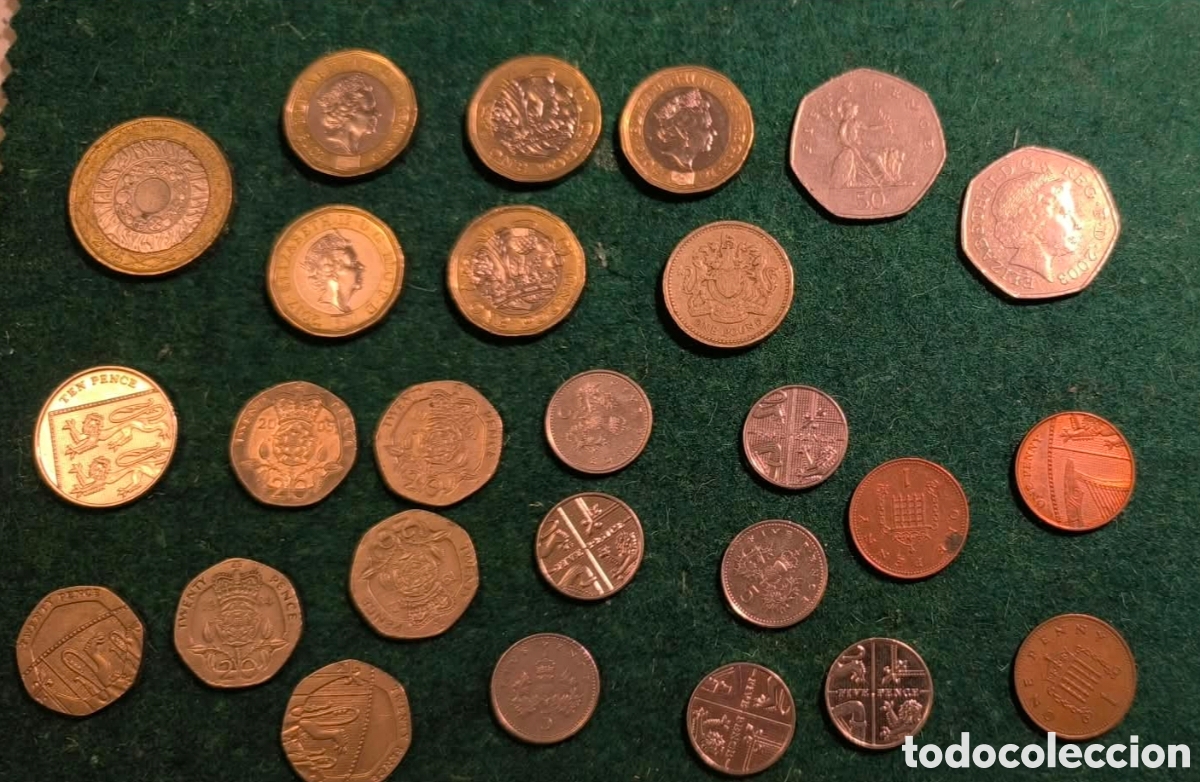 Monnaies anciennes de Europe: LOTE MONEDAS ISABEL II REINO UNIDO 33 MONEDAS