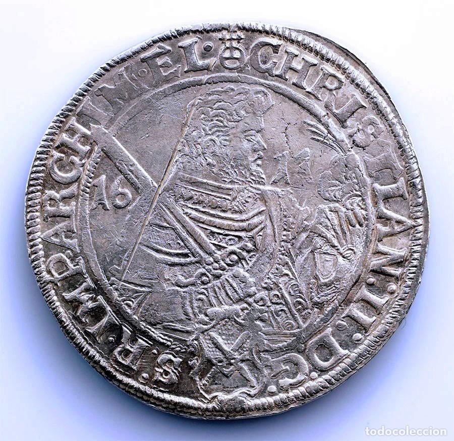 Monedas antiguas de Europa: SC-Alemania. Cristi&aacute;n II Juan Jorge I y Augusto. Taler 1611 Leipzig. EBC-/XF-. Plata 29,12 g.