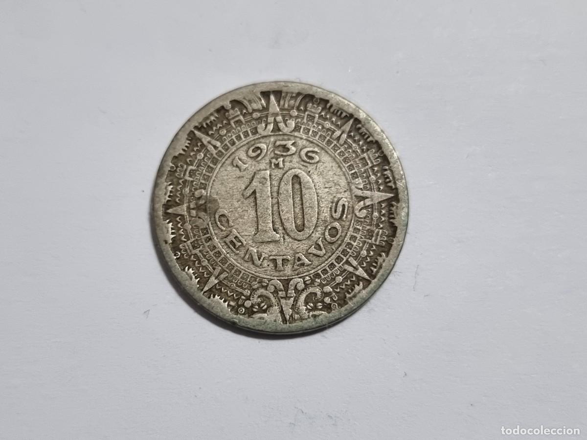 Monedas antiguas de Europa: Antigua Moneda Estados Unidos Mexicanos Mexico 10 Centavos 1936-M Coleccionista