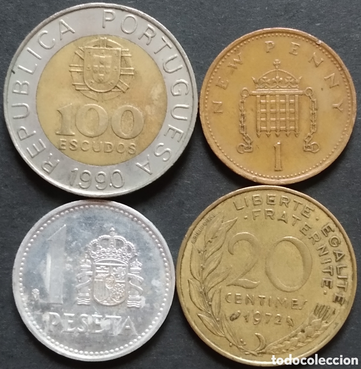 Monedas antiguas de Europa: LOTE MONEDAS N&deg; 0190 - LOTE DE 4 MONEDAS INTERNACIONALES