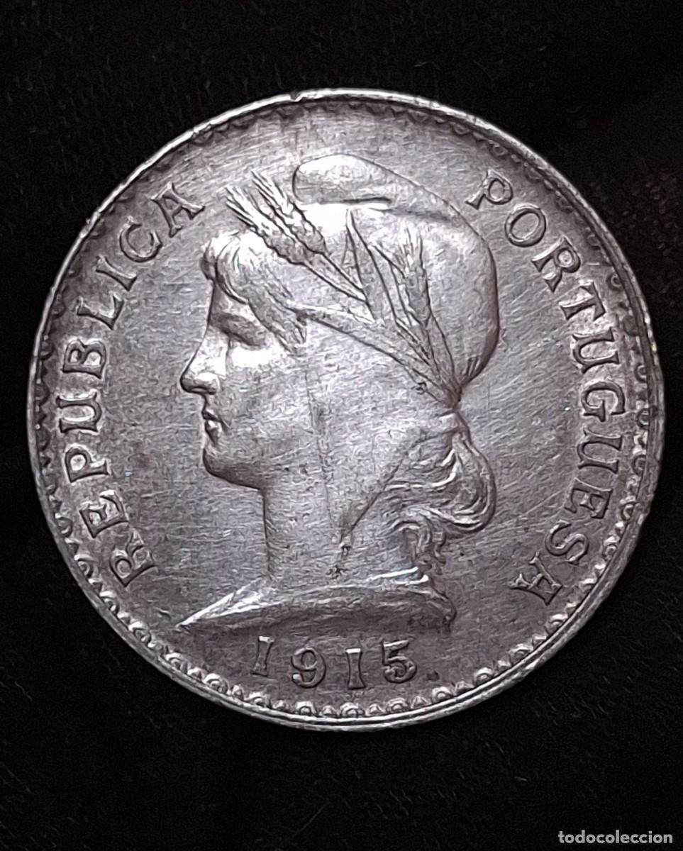 Monedas antiguas de Europa: Portugal - 1 Escudo 1915 - PLATA