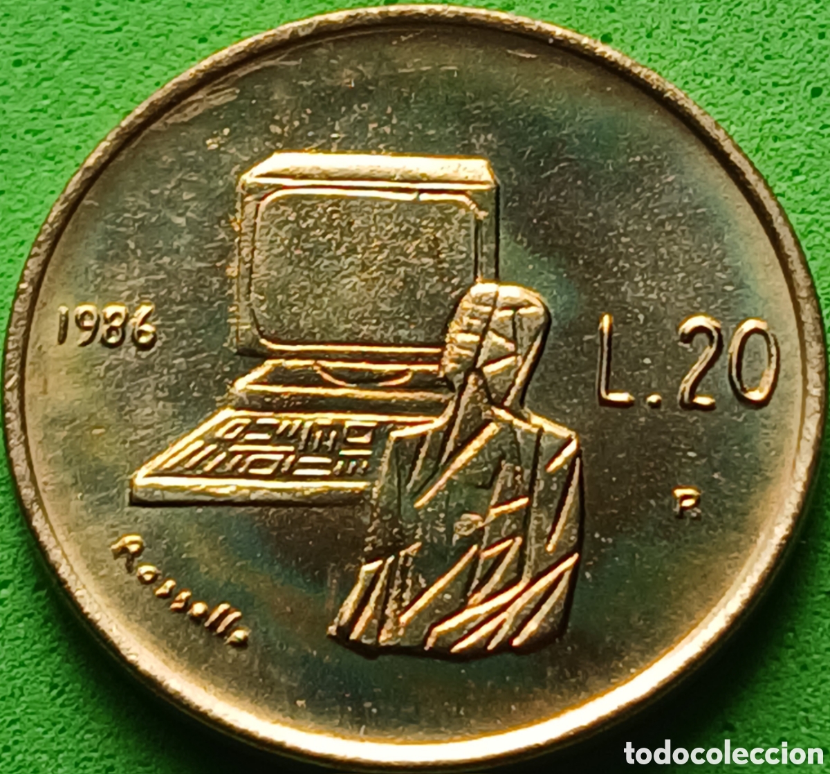 Monedas antiguas de Europa: San Marino 20 liras 1986 km#191 Evoluci&oacute;n de la Tecnolog&iacute;a