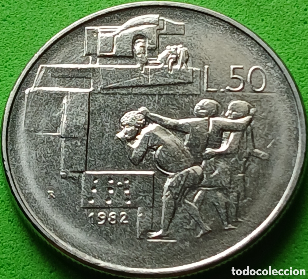 Monedas antiguas de Europa: San Marino 50 liras 1982 km#136 Logros Sociales