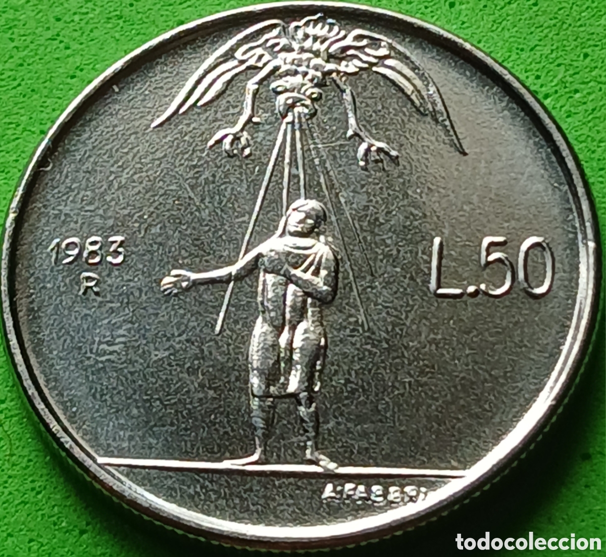 Monedas antiguas de Europa: San Marino 50 liras 1983 km#150 Amenaza Nuclear