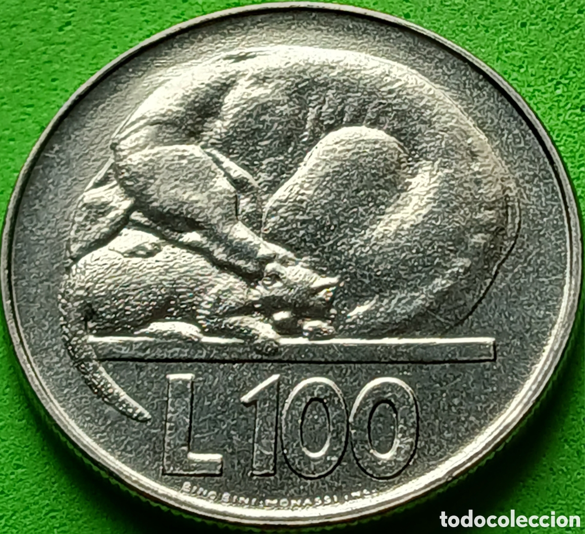 Monedas antiguas de Europa: San Marino 100 liras 1975 km#46 Amor universo animal