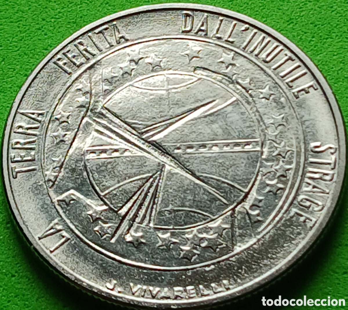 Monedas antiguas de Europa: San Marino 100 liras 1977 km#69 Ecolog&iacute;a/ Estrellas