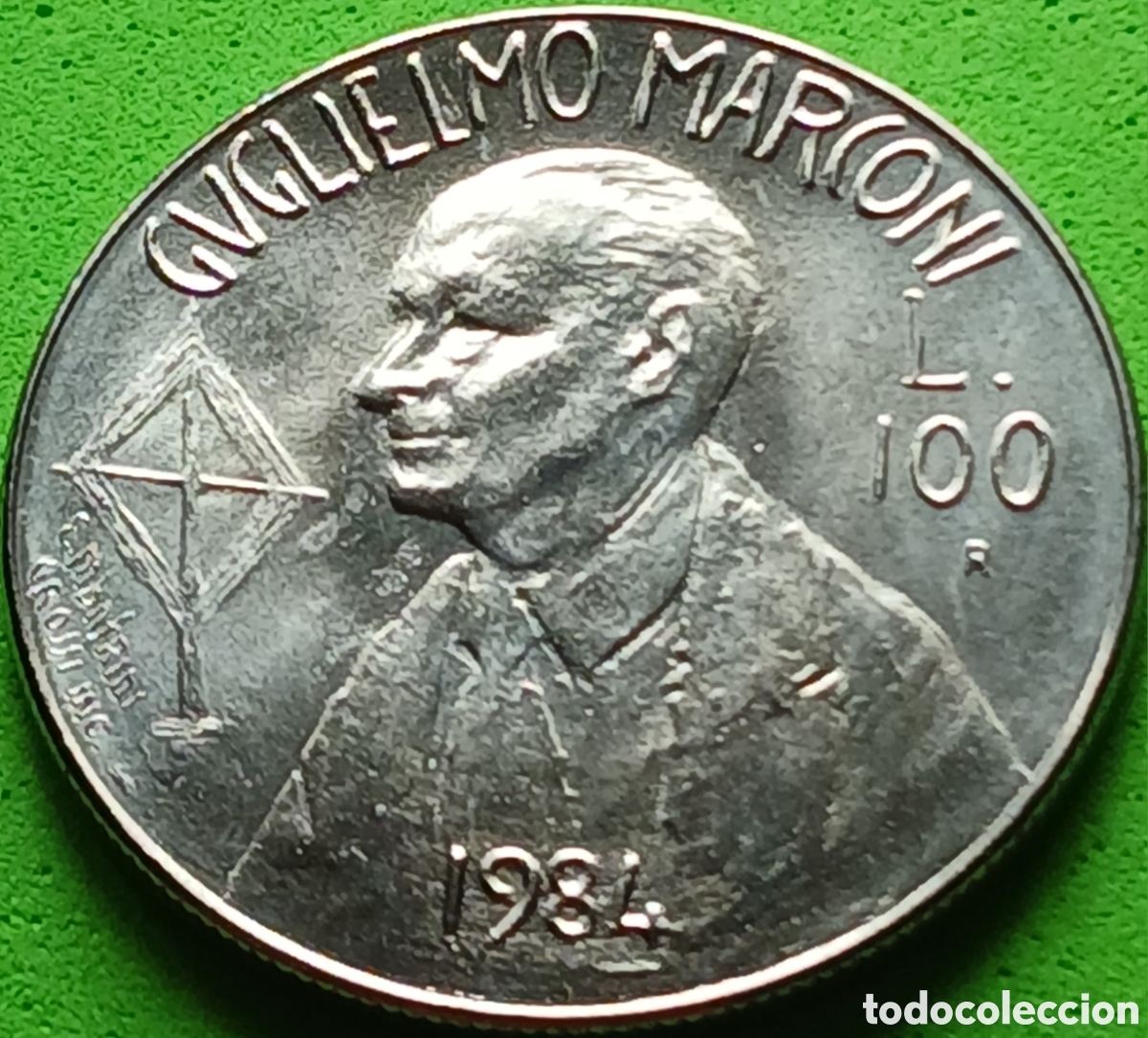 Monedas antiguas de Europa: San Marino 100 liras 1984 km#165 Cient&iacute;ficos