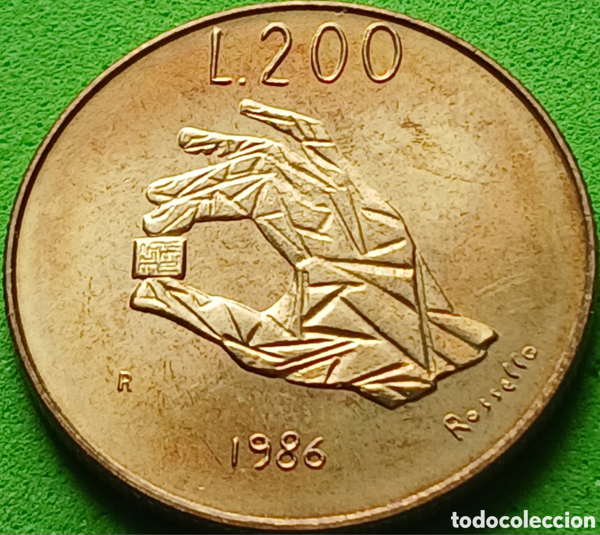 Monedas antiguas de Europa: San Marino 200 liras 1986 km#194 Evoluci&oacute;n de la Tecnolog&iacute;a