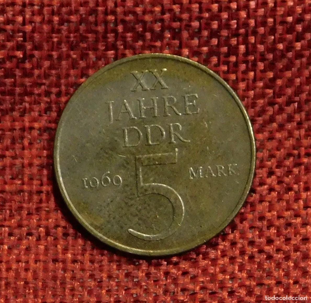 Monedas antiguas de Europa: Alemania Germany - Republica Democratica Alemana - A&ntilde;o 1969 - 5 Mark 20&ordm; aniversario de la RDA