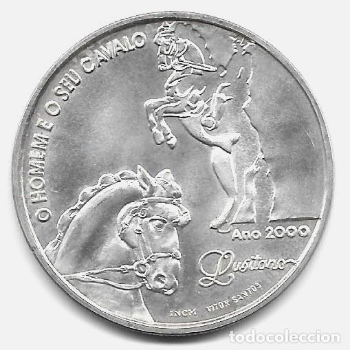 Alte M&uuml;nzen aus Europa: Moneda PORTUGAL 2000. 1000 Escudos. km727. Caballo Lusitano. Plata