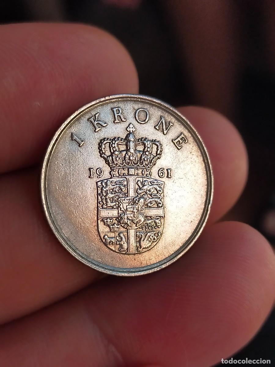 Monedas antiguas de Europa: MONEDA DE 1 UNA CORONA KRONE DINAMARCA DANMARK 1961 MUY BUENA CONSERVACION