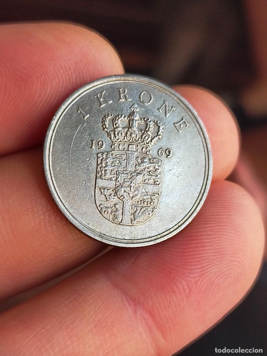 Monedas antiguas de Europa: MONEDA DE 1 UNA CORONA KRONE DINAMARCA DANMARK 1969 MUY BUENA CONSERVACION