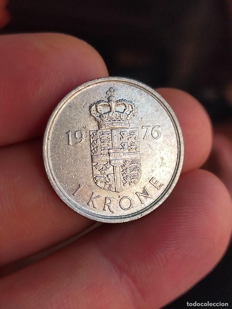 Monedas antiguas de Europa: MONEDA DE 1 UNA CORONA KRONE DINAMARCA DANMARK 1976 MUY BUENA CONSERVACION