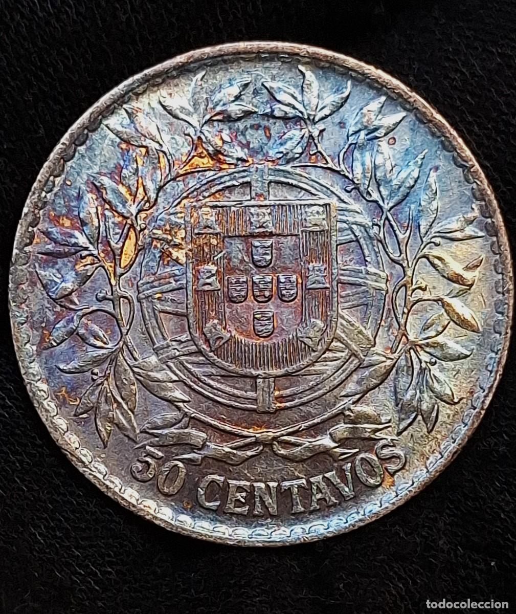 Monedas antiguas de Europa: Portugal - 50 Centavos 1914 - PLATA
