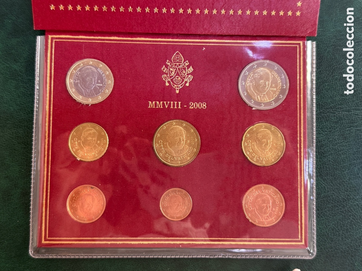 Monedas antiguas de Europa: 2008 - VATICANO Cartera Oficial EUROSET FDC 1 cent. a 2&euro;