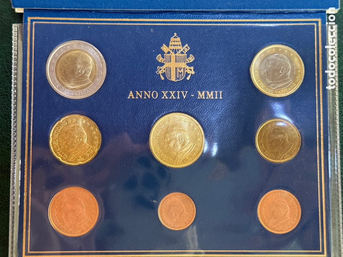 Monedas antiguas de Europa: 2002 - VATICANO Cartera Oficial EUROSET FDC 1 cent. a 2&euro;