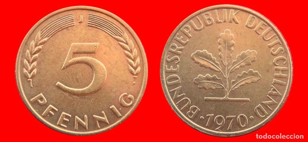 Monedas antiguas de Europa: 5 PFENNIG 1970-J BRD ALEMANIA-154504