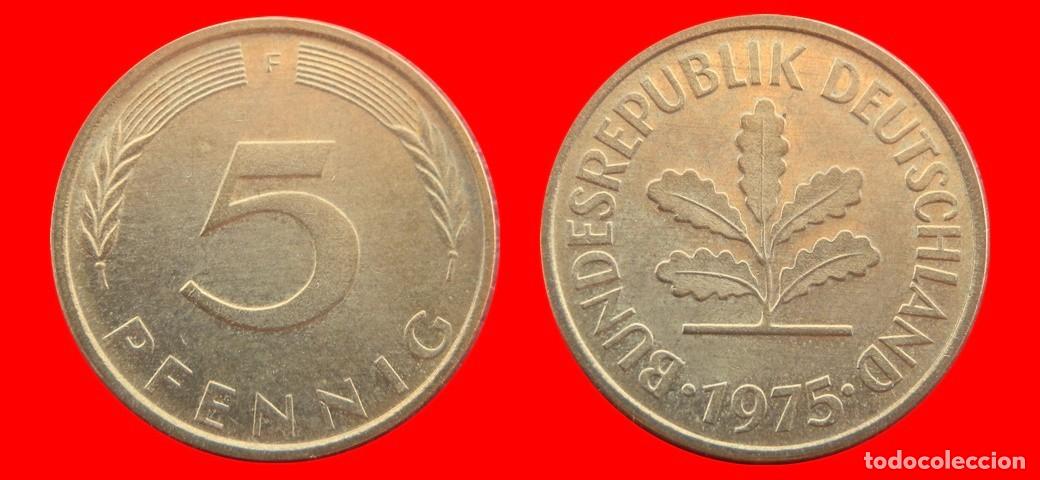 Monedas antiguas de Europa: 5 PFENNIG 1975-F BRD ALEMANIA-154505