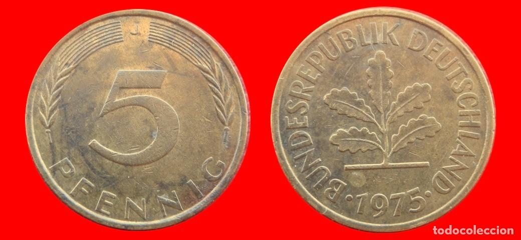 Monedas antiguas de Europa: 5 PFENNIG 1975-J BRD ALEMANIA-154507